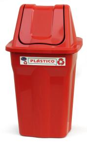 Lixeira Plastica Seletiva (Vermelha) - Jott Play