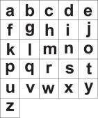 Carimbos Alfabeto Minusculo - Letra de Forma (26 pecas)