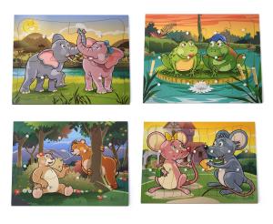 Kit Quebra cabecas Grande com 4 Modelos de Animais - Jott Play