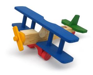 Aviao de madeira bi plano - Jott Play