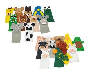 Kit Dedoches Animais Selvagens e Domesticos 22 pecas - Jott Play