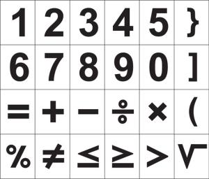 Carimbos Numeros e Sinais Matematicos (24 pecas) - Jott Play