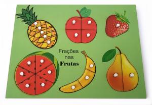 Brinquedo Educativo Pedagógico Frações nas Frutas Matemática 4 anos 21 peças