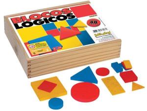 Jogo De Blocos De Madeira Coloridos Educativo Pedagógico